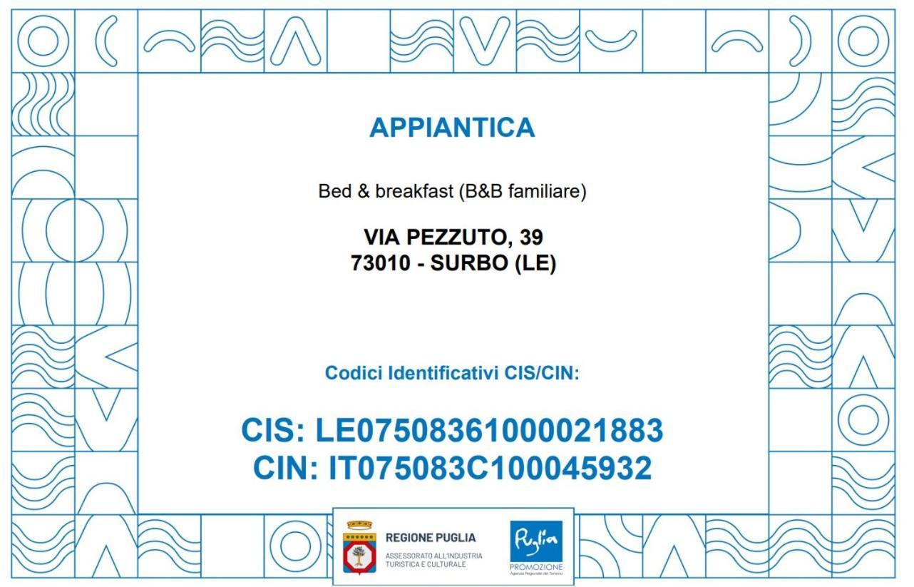 B&B Appia Antica Surbo Eksteriør bilde